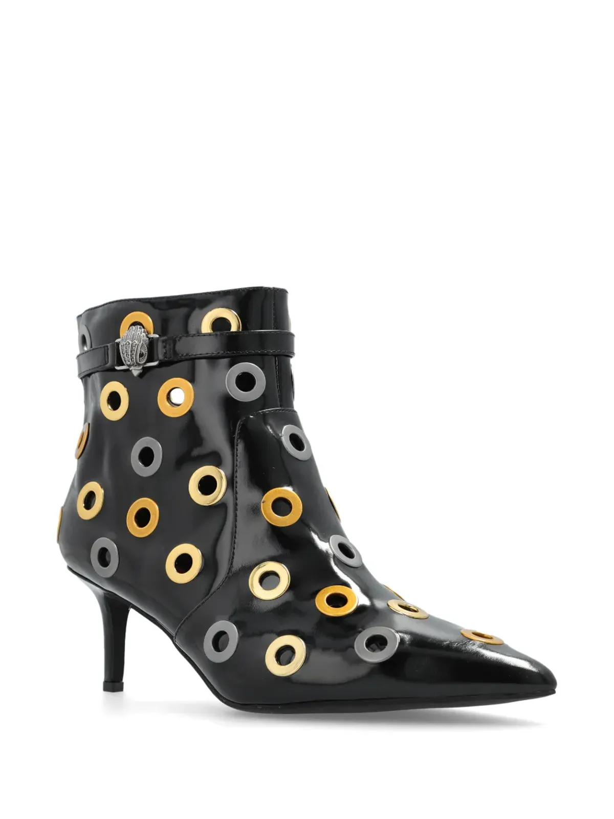 Kurt Geiger London ケンジントン アイレット装飾 ポインテッドトゥ アンクルブーツ - ブラック - 画像2