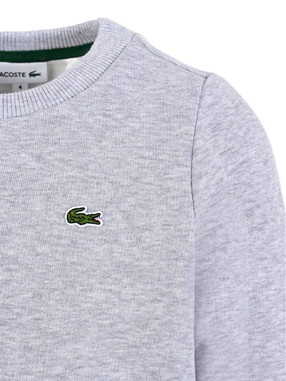 Lacoste Kids ロゴ刺繍入り クルーネック スウェット グレー - 画像3