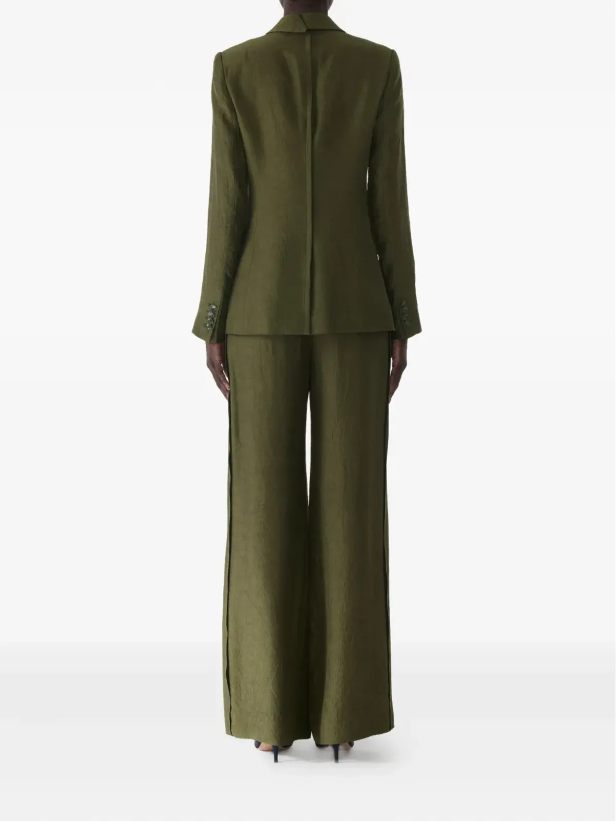 Jason Wu Collection シワ加工のシングルブレストブレザー（グリーン） - 画像4