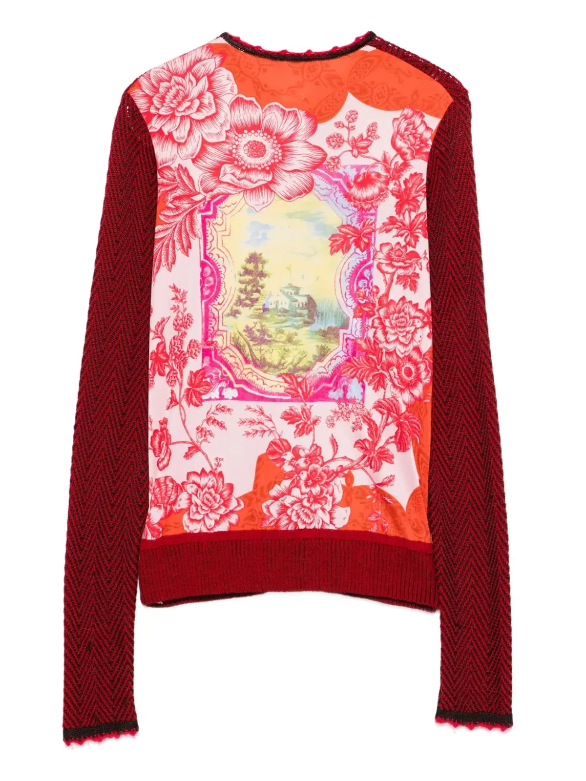 Christian Lacroix Pre-Owned 2000s ヘリンボーン柄 フローラルプリント ジャケット - 画像2