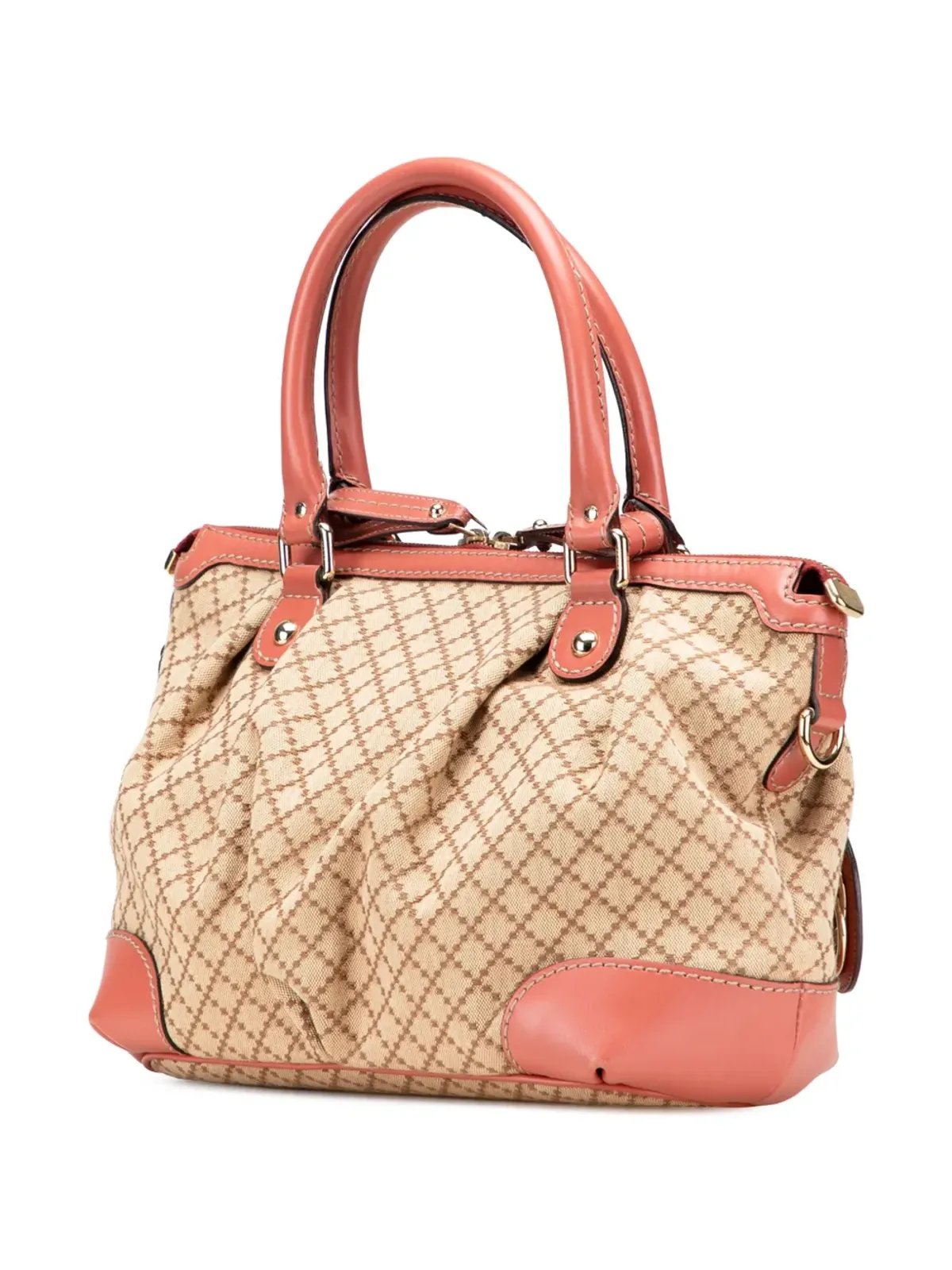 Gucci Pre-Owned Diamante Canvas Sukey サッチェル（ブラウン） - 画像3