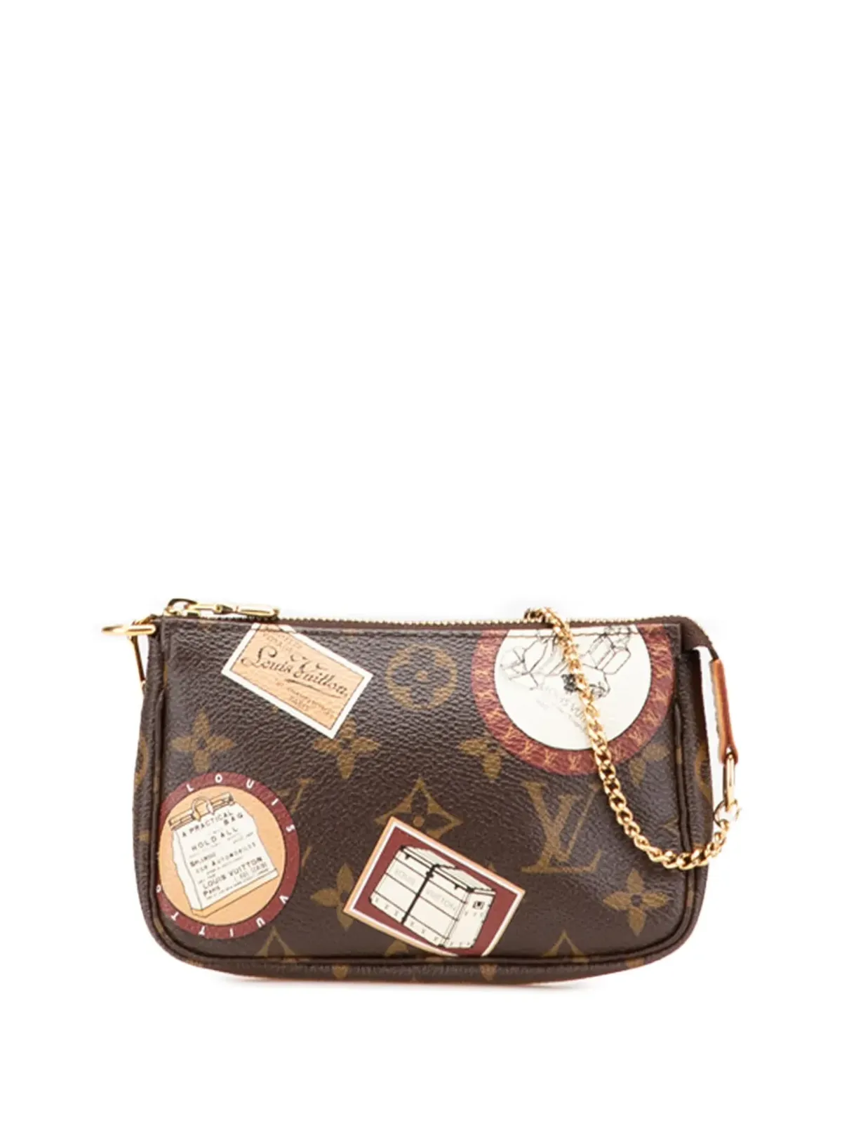 Louis Vuitton Pre-Owned モノグラム・パッチ ミニ・ポシェット・アクセソワーズ ハンドバッグ（ブラウン） - 画像1