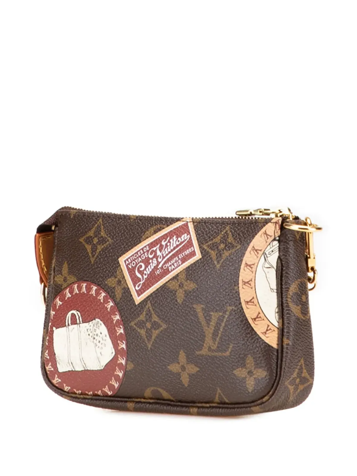 Louis Vuitton Pre-Owned モノグラム・パッチ ミニ・ポシェット・アクセソワーズ ハンドバッグ（ブラウン） - 画像3