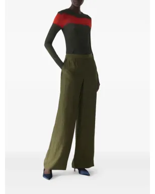 Jason Wu Collection オリーブグリーンのシワ加工サテンパンツ - サムネイル3