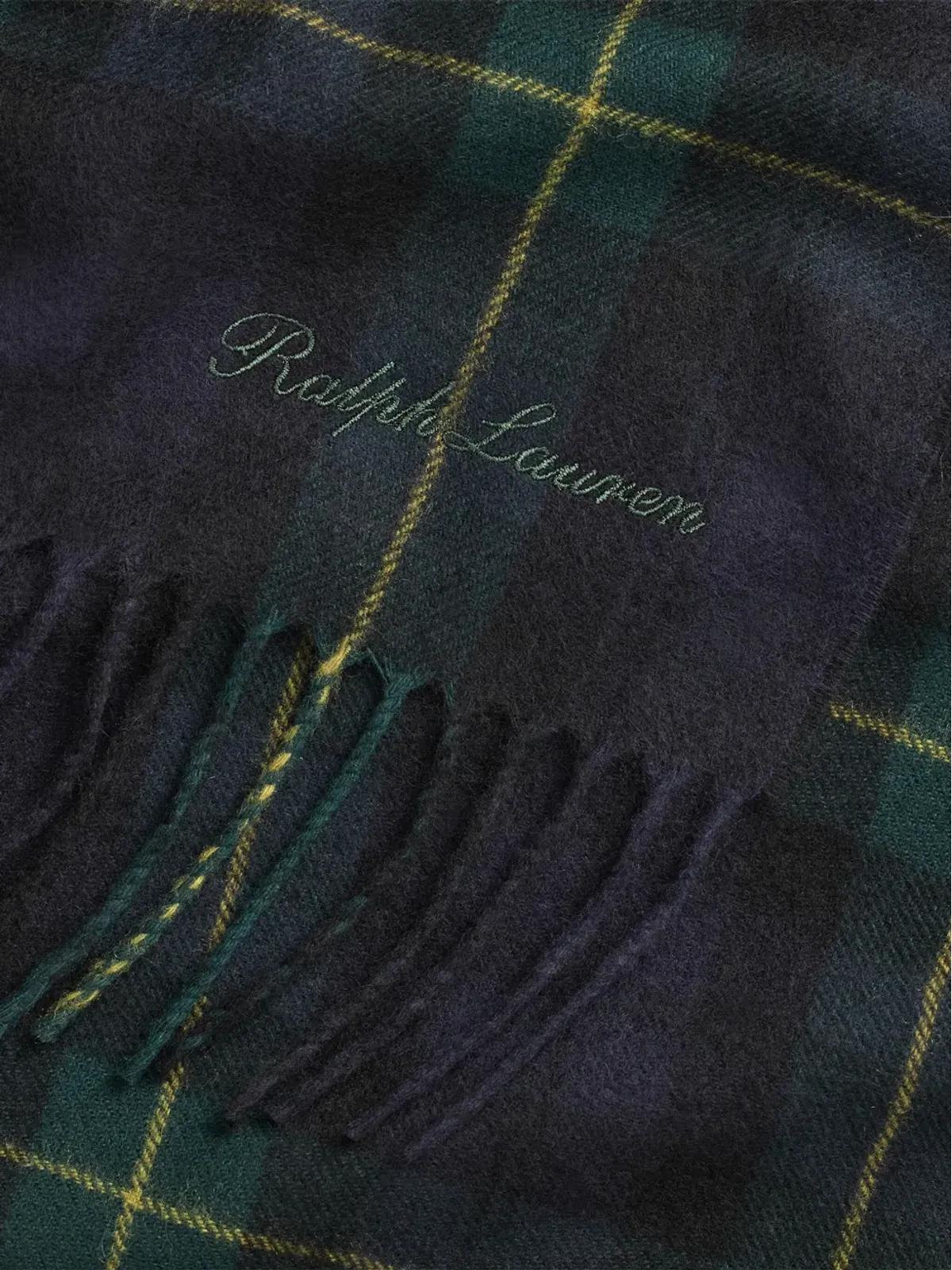 Ralph Lauren Purple Label タータン・ゴードン柄スカーフ ブルー - 画像2