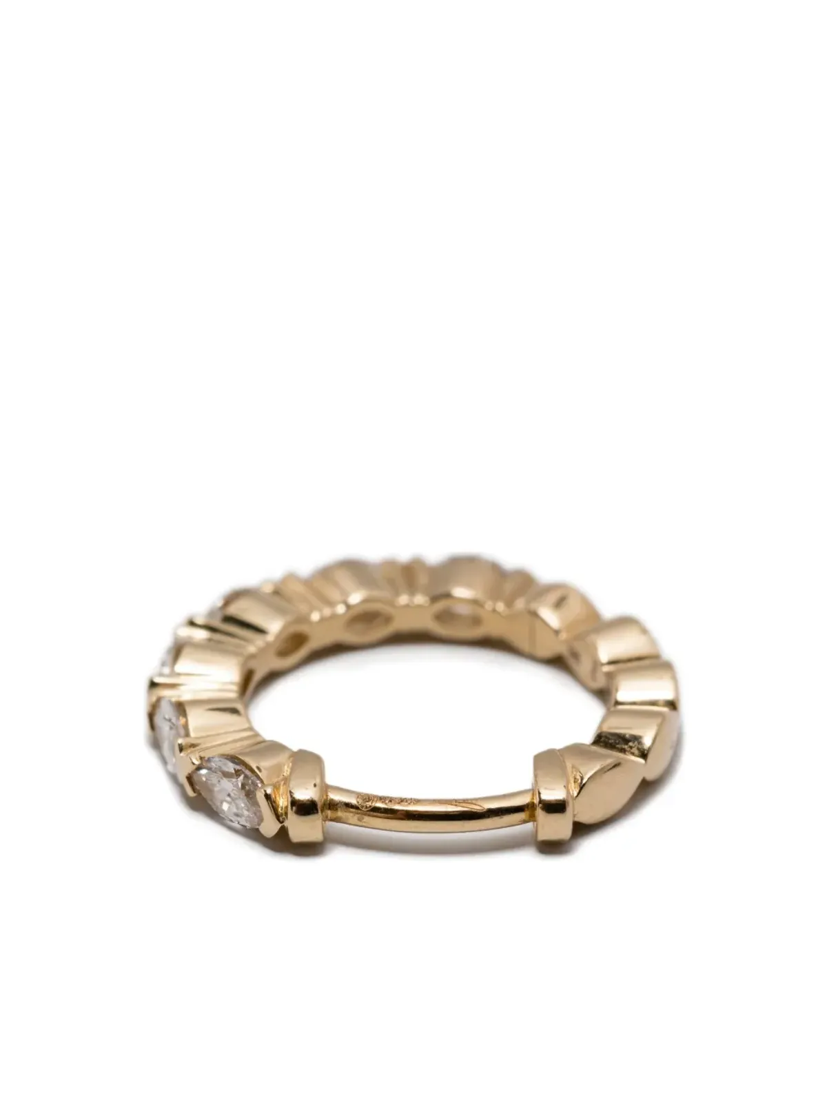 Jacquie Aiche 14K yellow gold diamond mini hoop earrings - 画像3