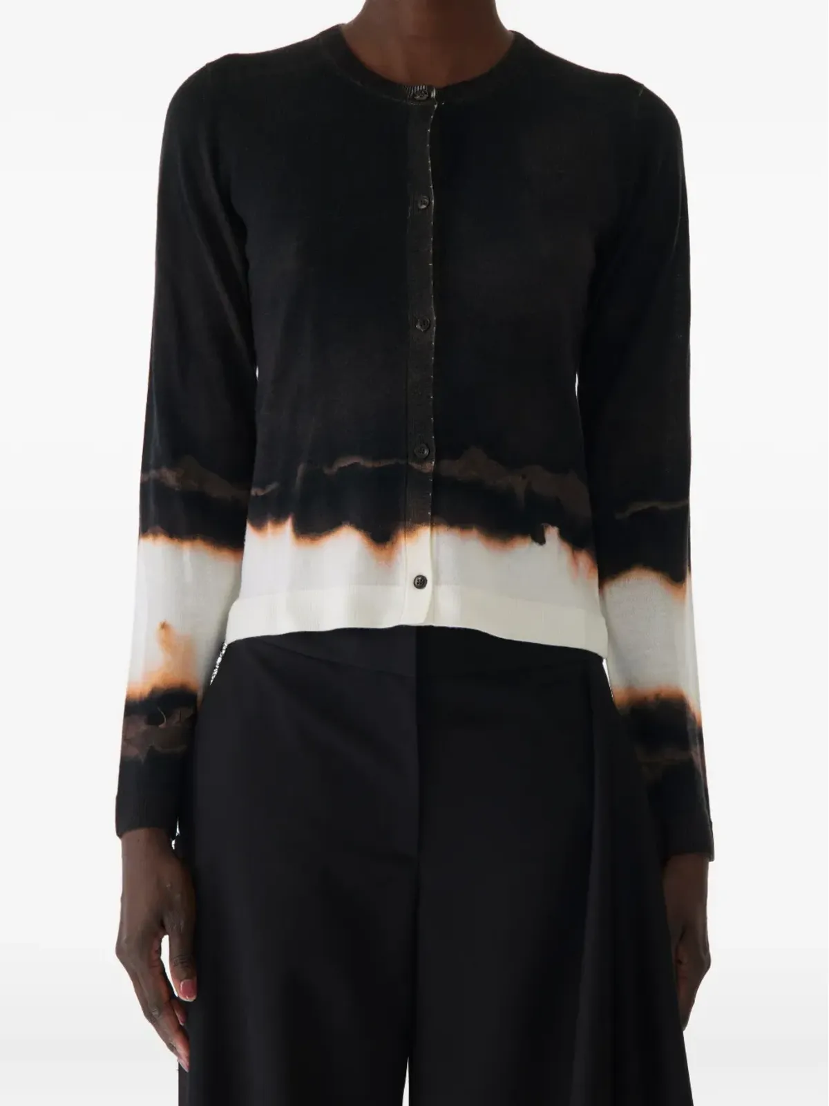Jason Wu Collection グラデーション風ストライプ ウールカーディガン - 画像1