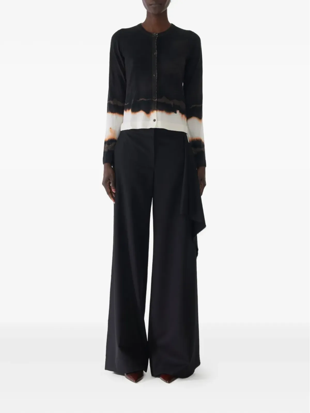 Jason Wu Collection グラデーション風ストライプ ウールカーディガン - 画像2