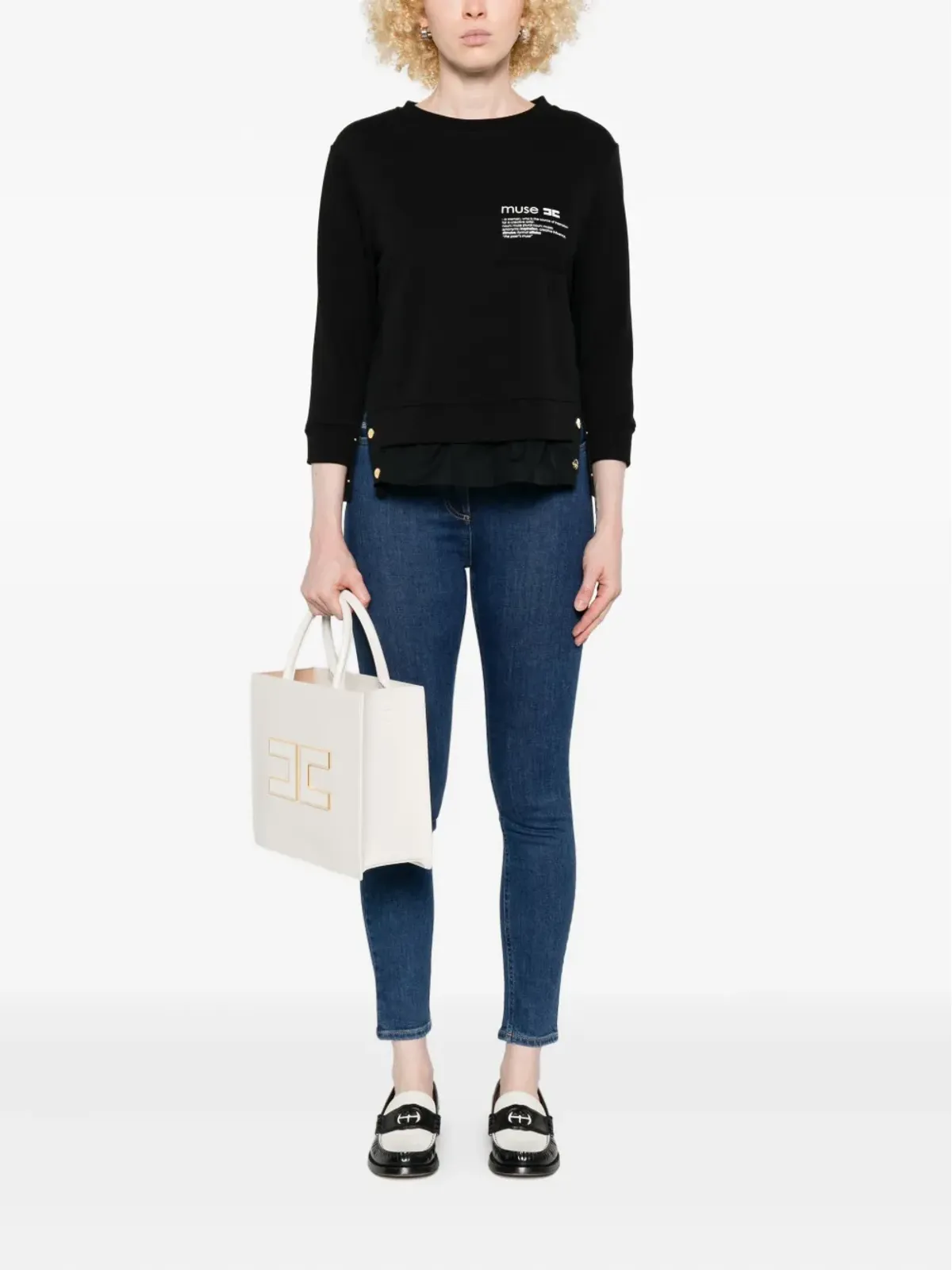 Elisabetta Franchi ボタンディテール Tシャツ - 画像2