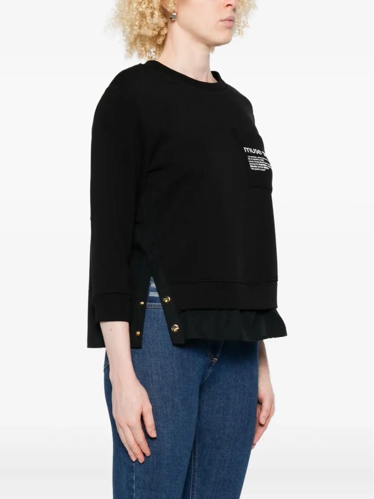 Elisabetta Franchi ボタンディテール Tシャツ - 画像3