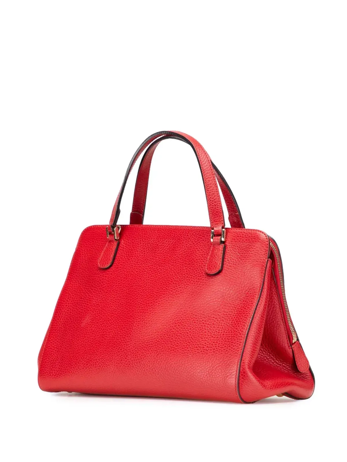 Gucci ビンテージ カーフスキン スイングトップハンドル サッチェル レッド - 画像3