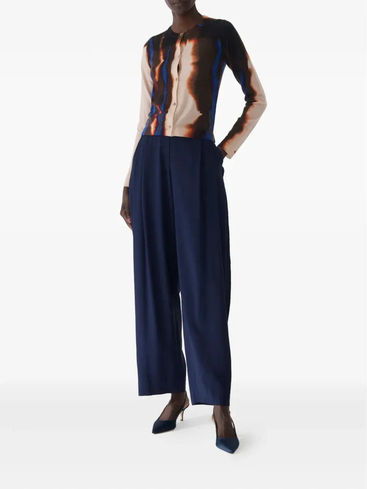 Jason Wu Collection Diffused Ombre Stripe ウールカーディガン - 画像2