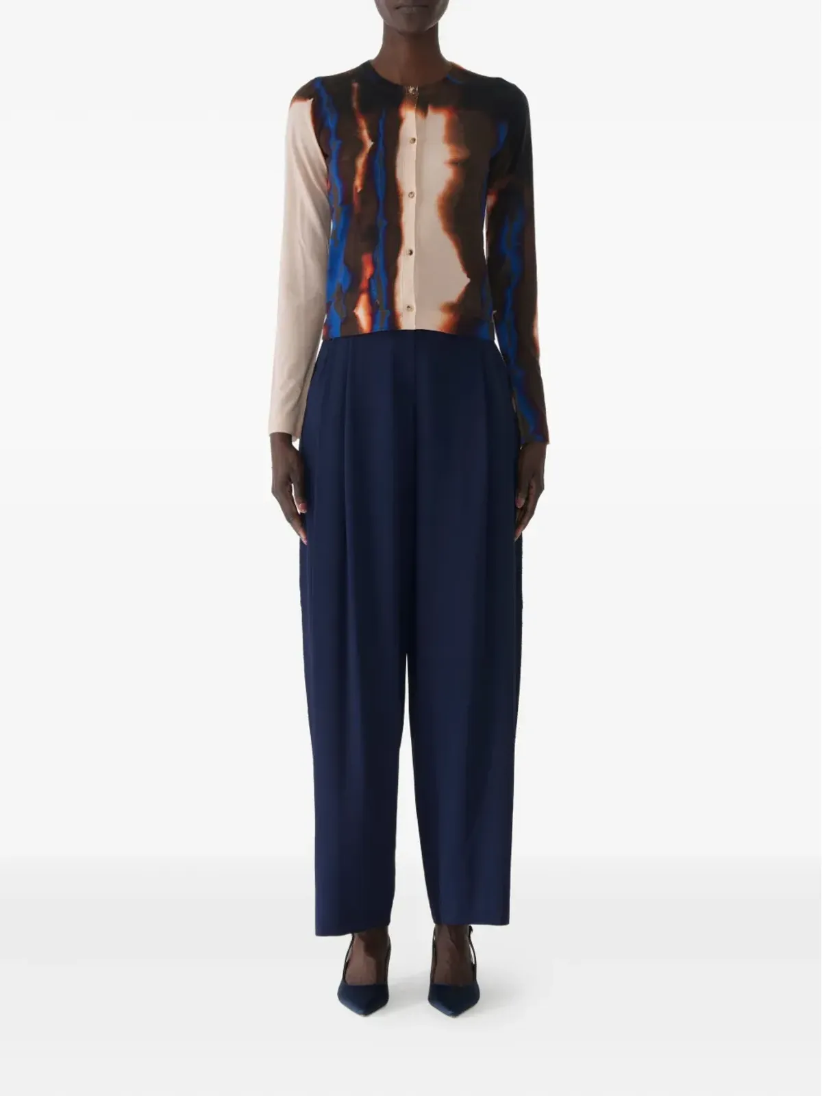 Jason Wu Collection Diffused Ombre Stripe ウールカーディガン - 画像4
