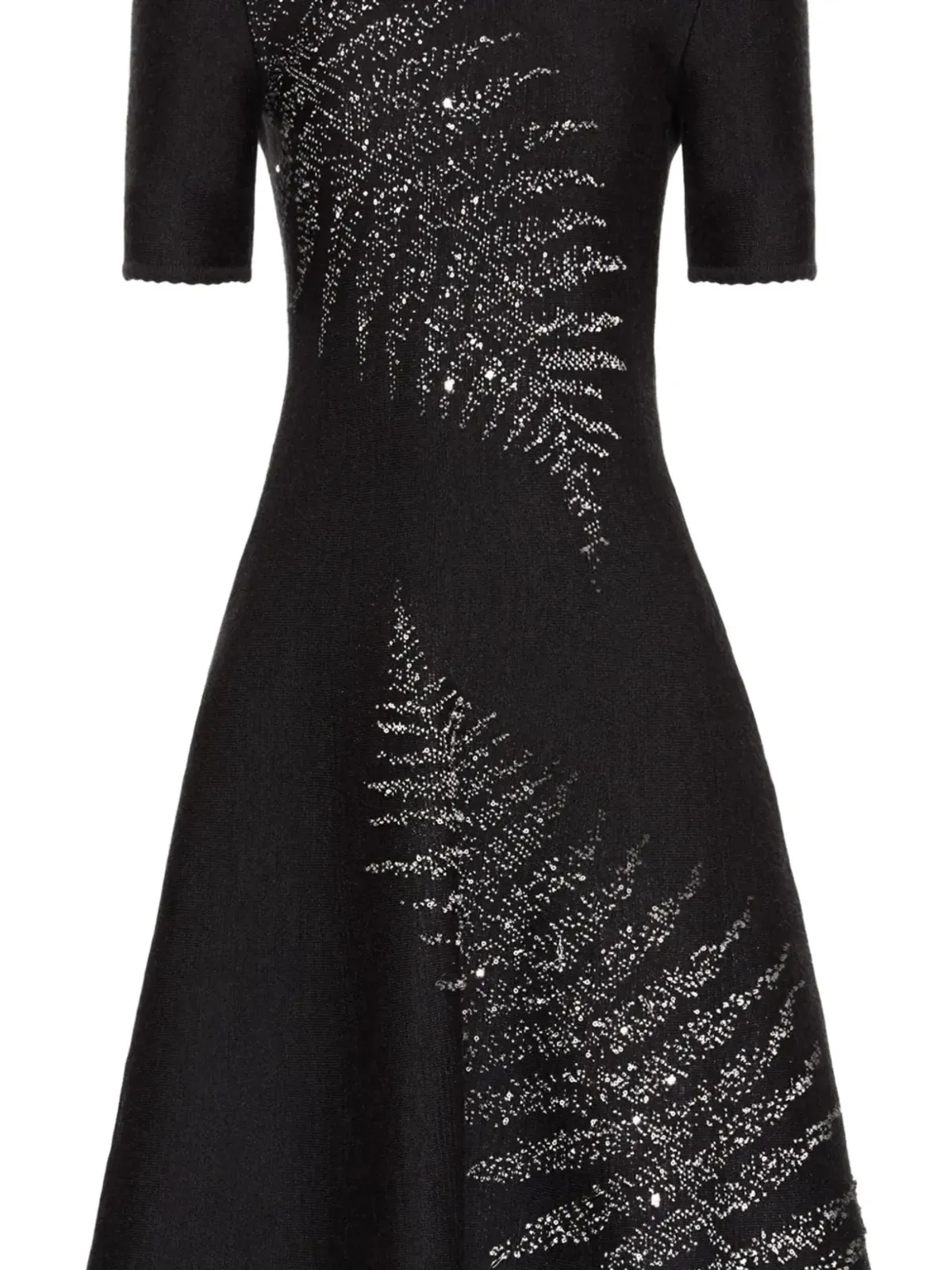 Oscar de la Renta ファーン刺繍ニットドレス - 画像2