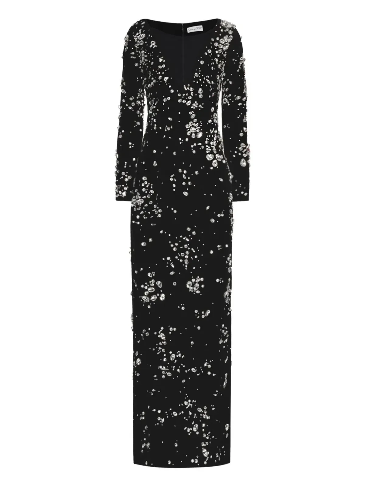 Oscar de la Renta クリスタル装飾入りベルベットのガウン - 画像1