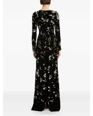 Oscar de la Renta クリスタル装飾入りベルベットのガウン - サムネイル4