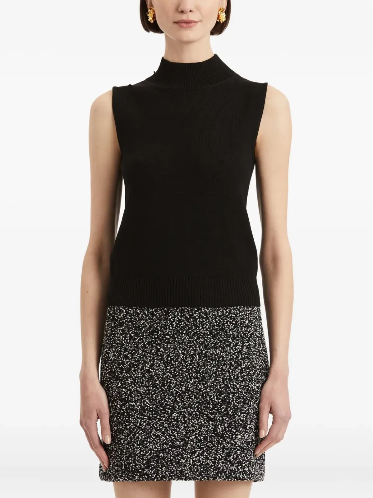 Oscar de la Renta モックネック ノースリーブトップ - 画像3