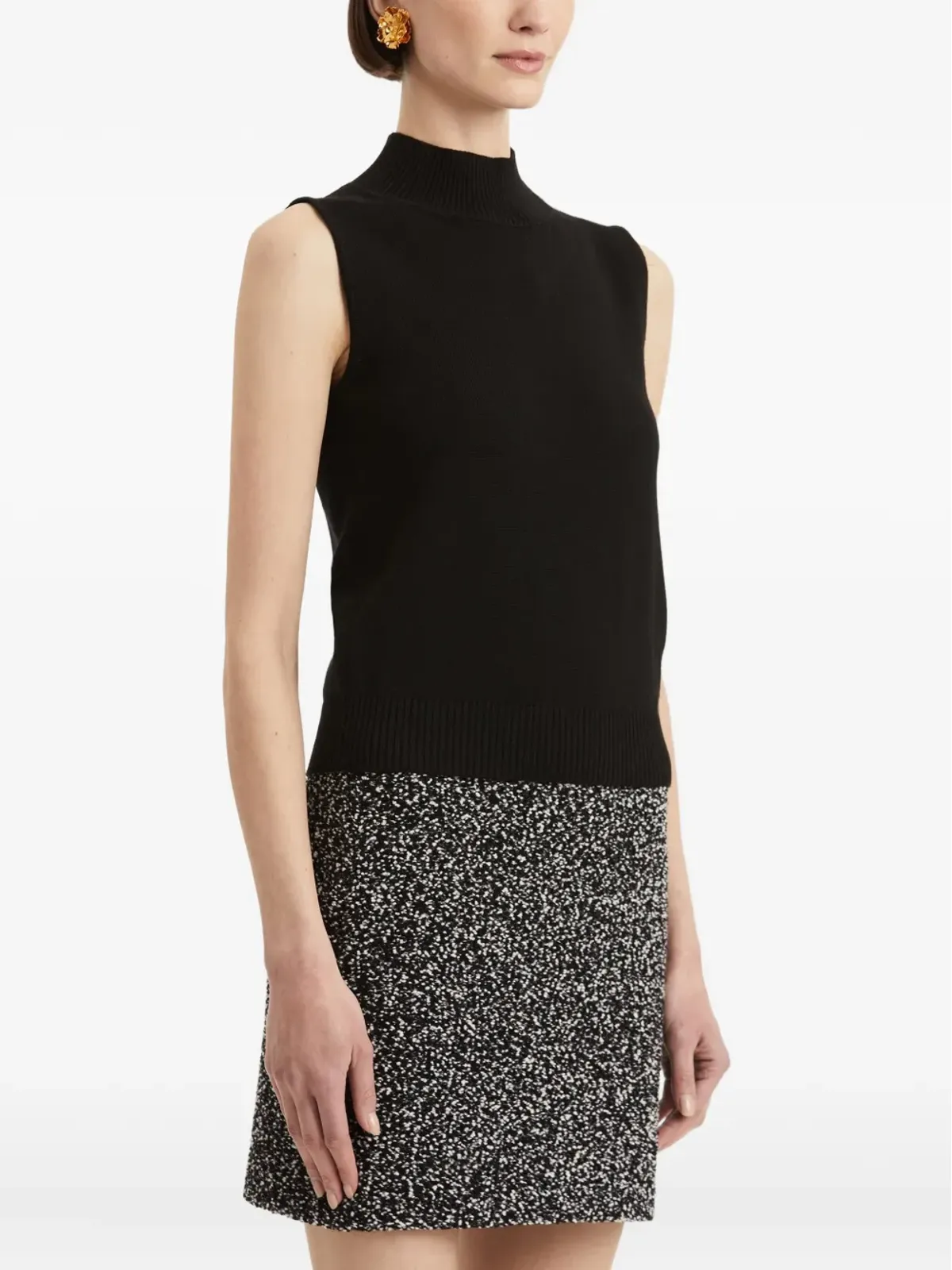 Oscar de la Renta モックネック ノースリーブトップ - 画像4