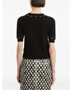 Oscar de la Renta スパンコール装飾 ウール Tシャツ - サムネイル5