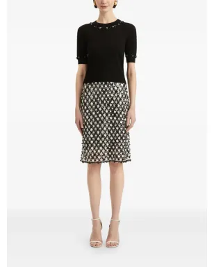 Oscar de la Renta スパンコール装飾 ウール Tシャツ - サムネイル2