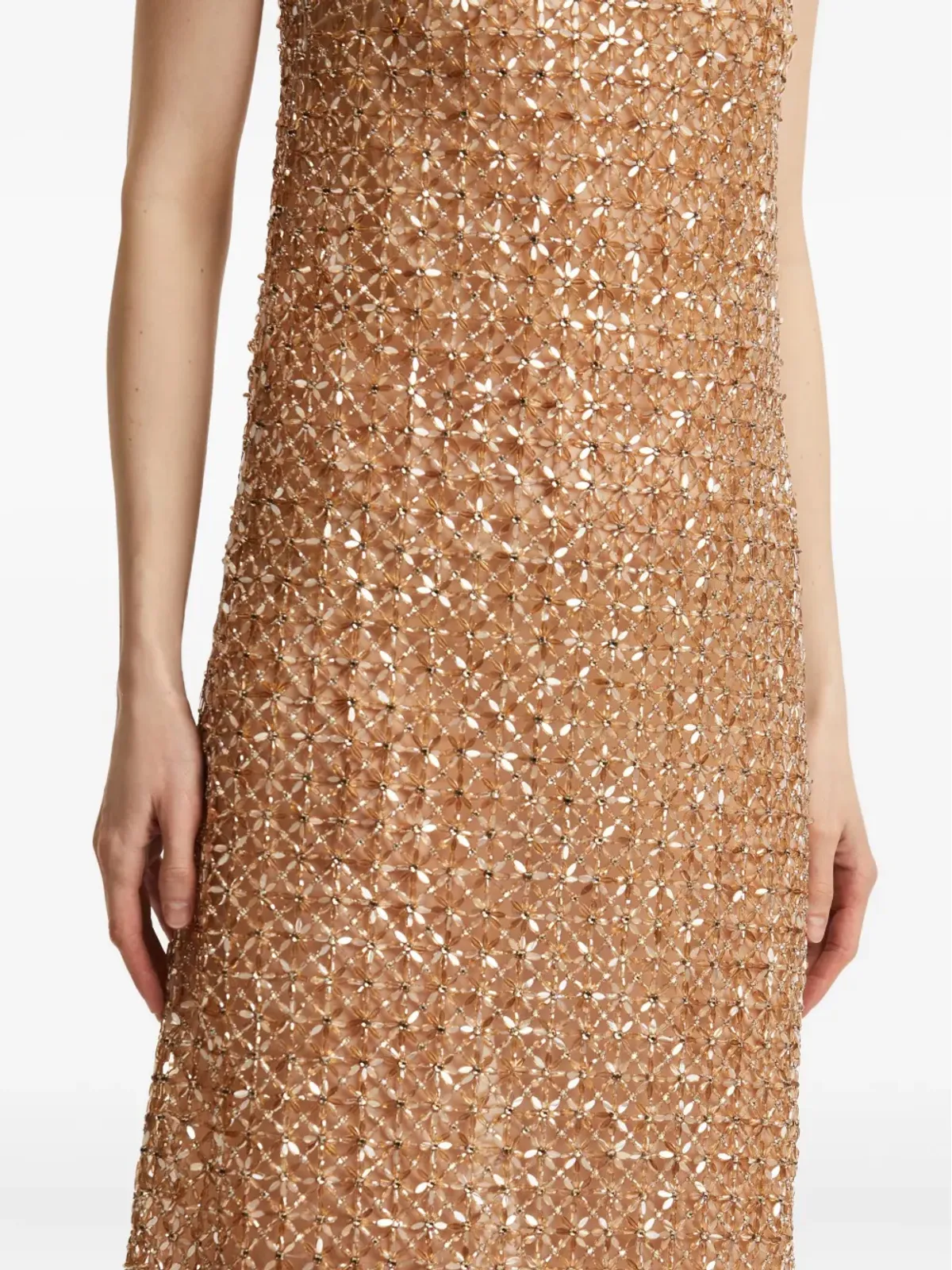 Oscar de la Renta 刺繍スパンコールのイブニングドレス - 画像5