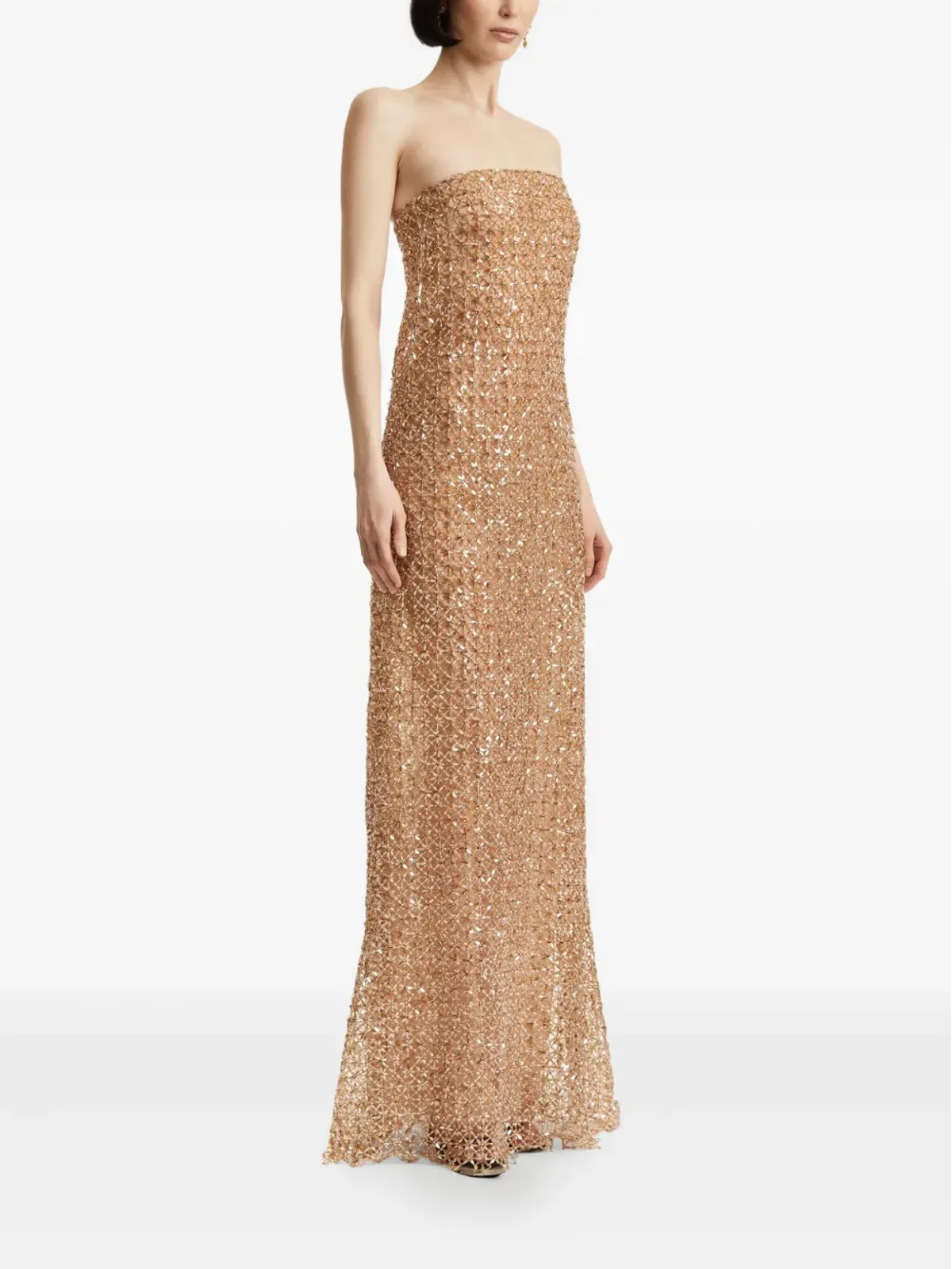Oscar de la Renta 刺繍スパンコールのイブニングドレス - 画像3