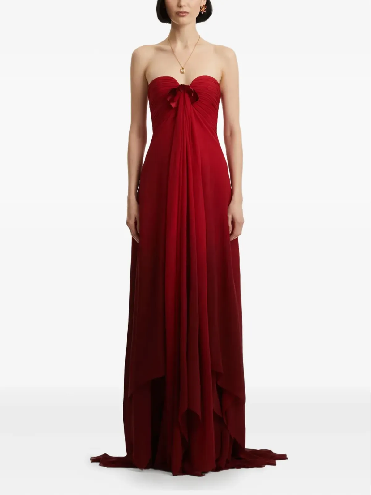Oscar de la Renta ombréプリーツガウン - 画像2