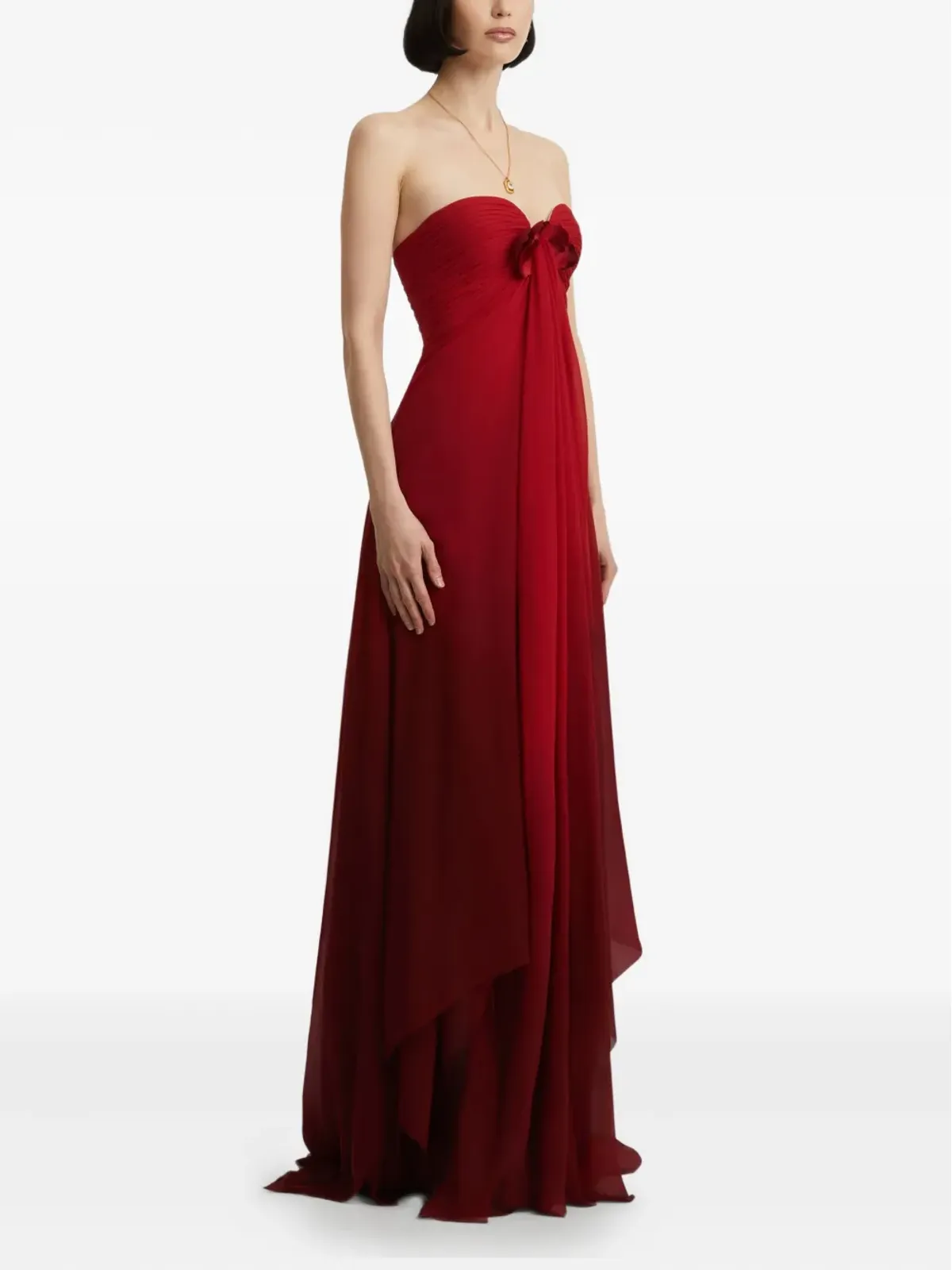 Oscar de la Renta ombréプリーツガウン - 画像3