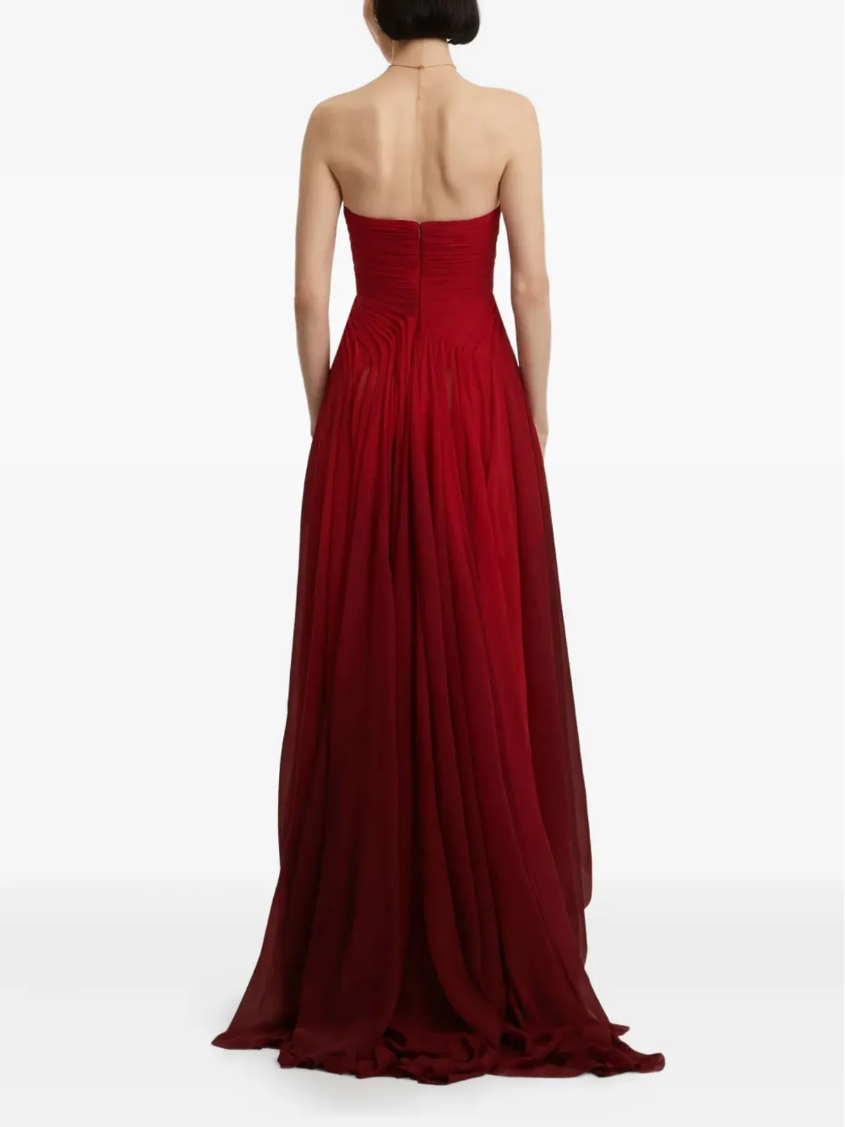 Oscar de la Renta ombréプリーツガウン - 画像4