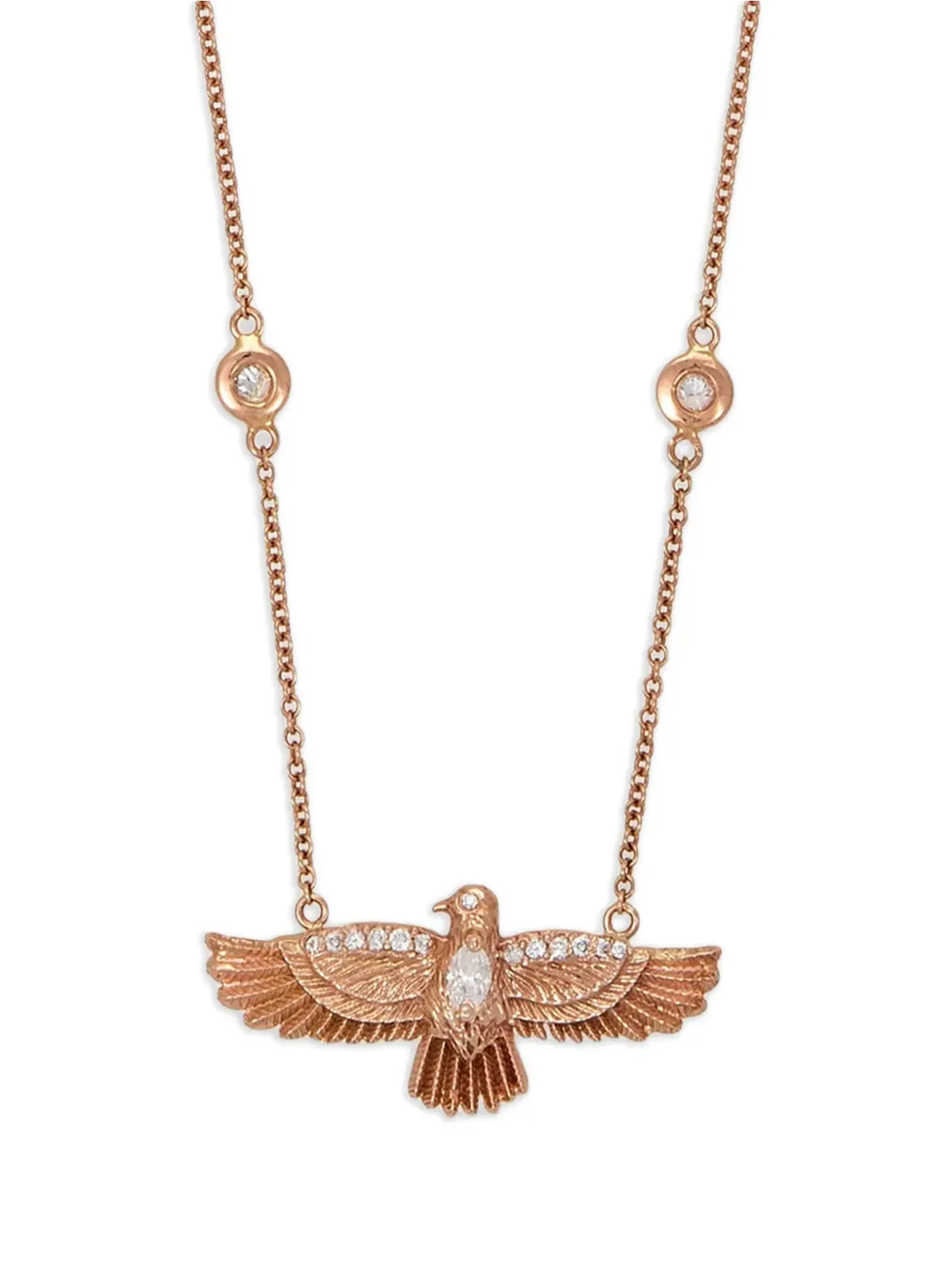 Jacquie Aiche 14K イエローゴールド サンダーバード ダイヤモンド ネックレス - 画像2