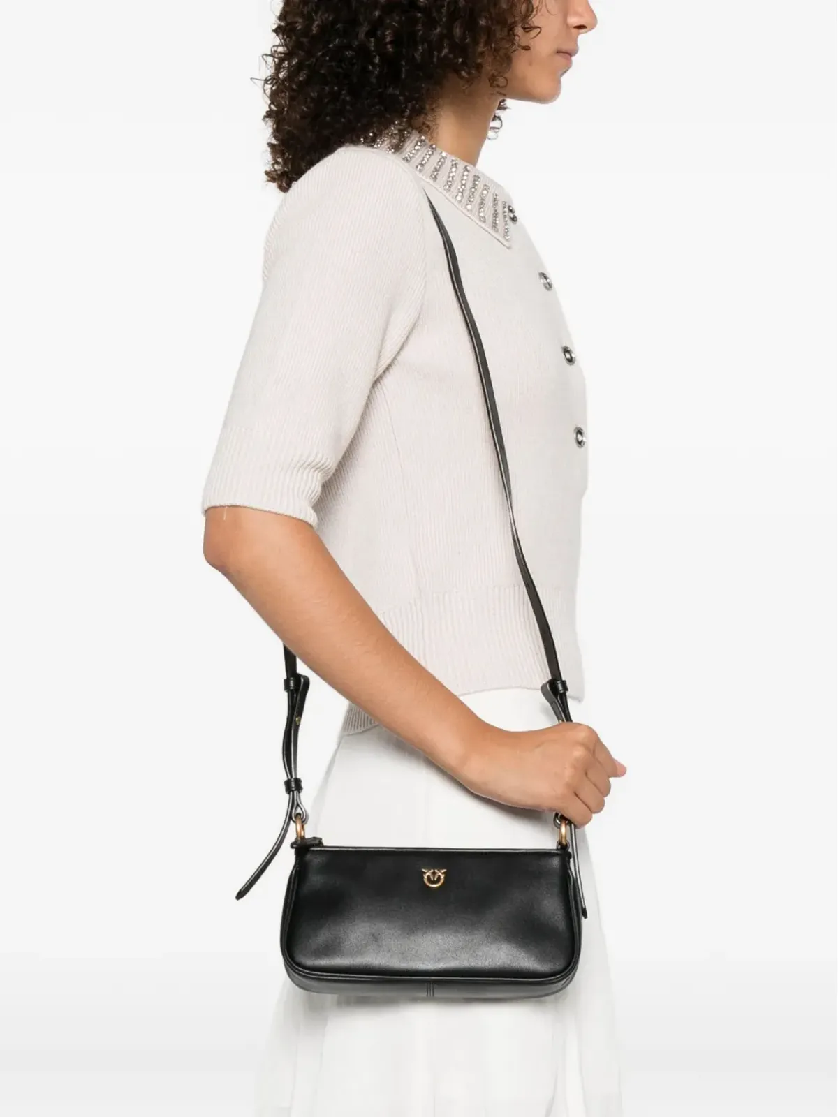 PINKO 長方形型レザーショルダーバッグ - 画像2