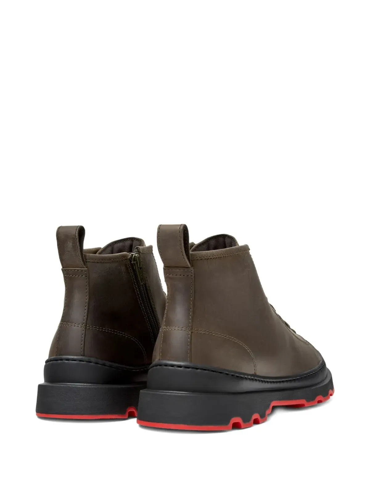 Camper ブルータス レースアップ レザーバイカーブーツ グリーン - 画像3