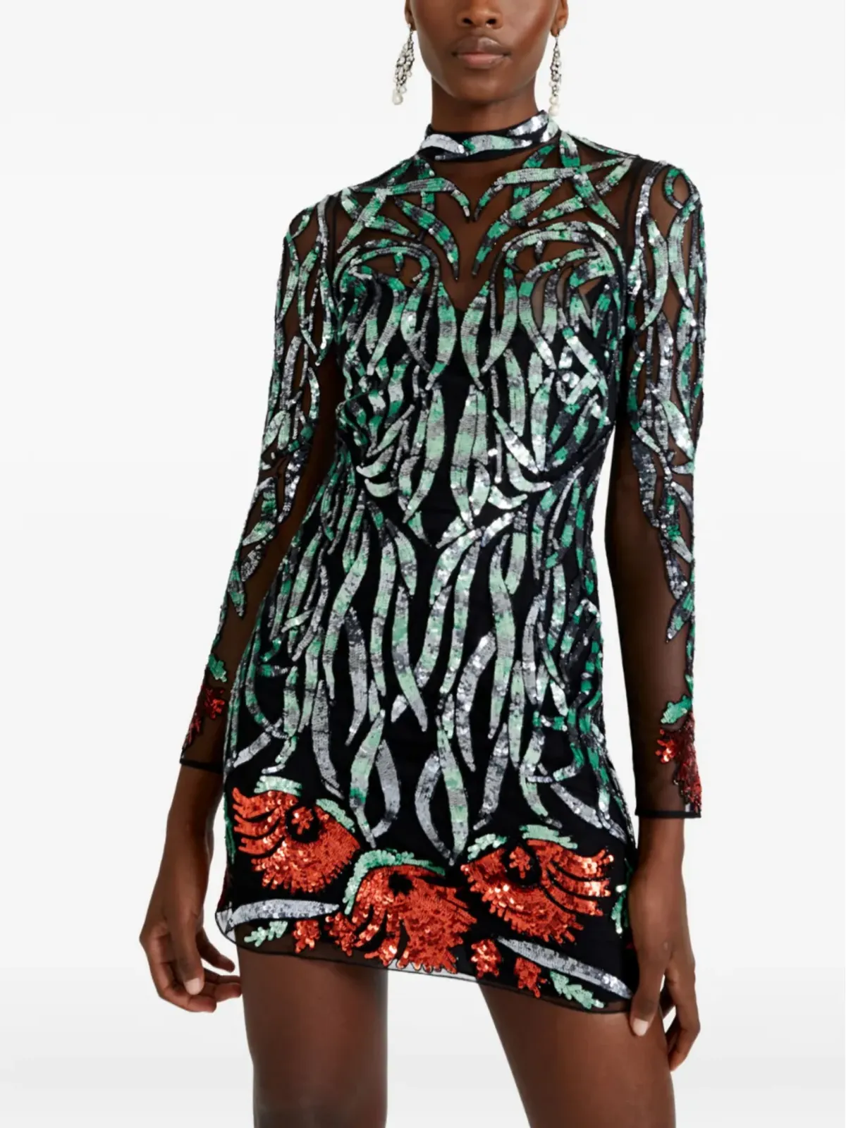 Temperley London スパンコール装飾ミニドレス - 画像3