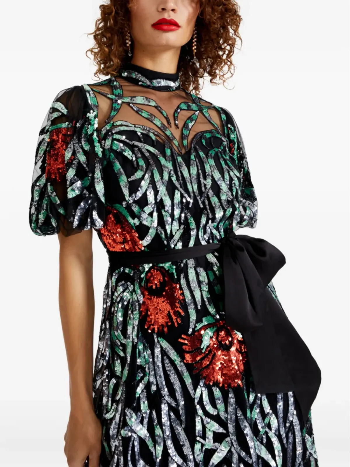 Temperley London スパンコール装飾ミディドレス - 画像5