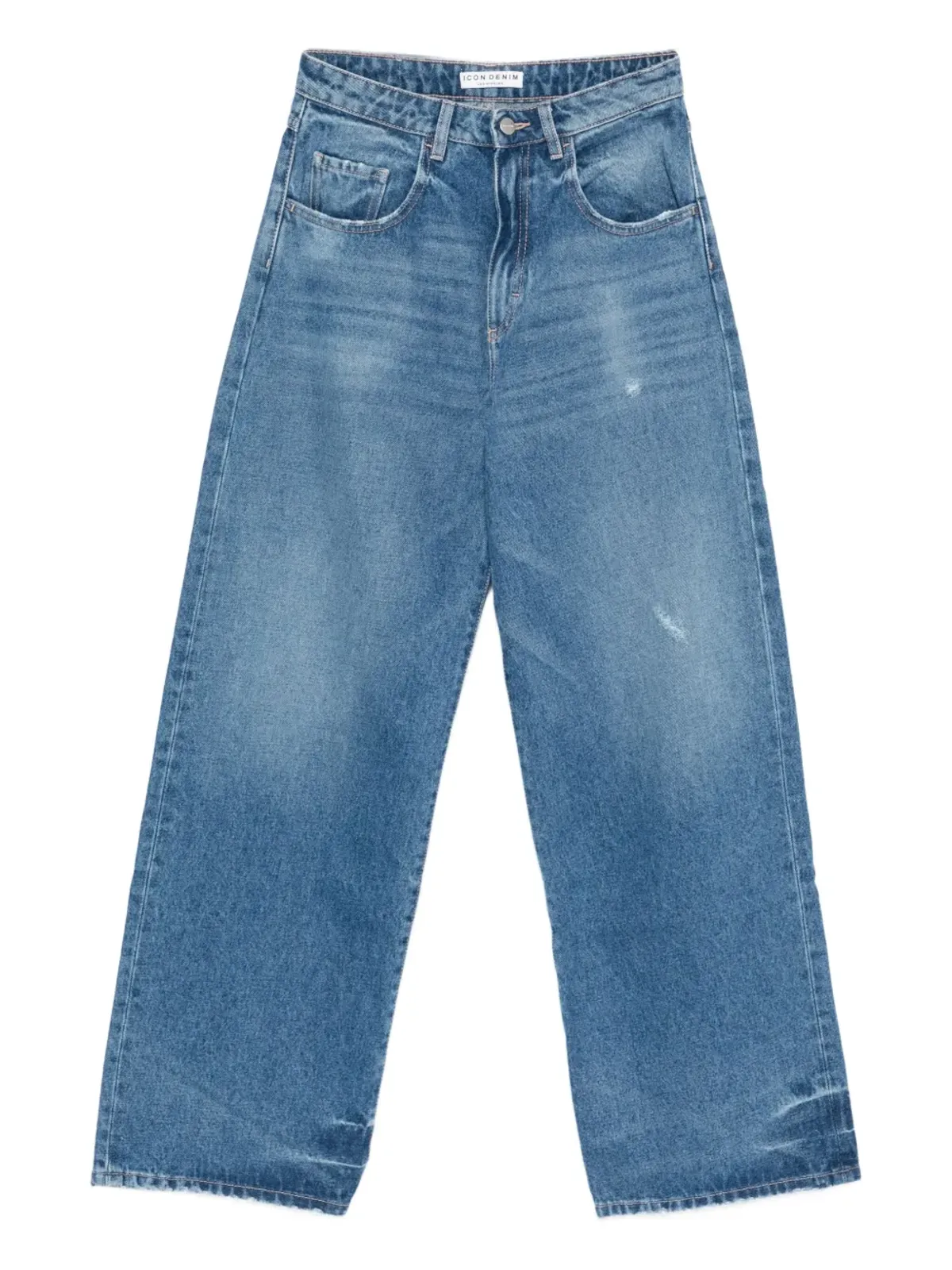ICON DENIM ポピー ダメージ加工ジーンズ ブルー - 画像1