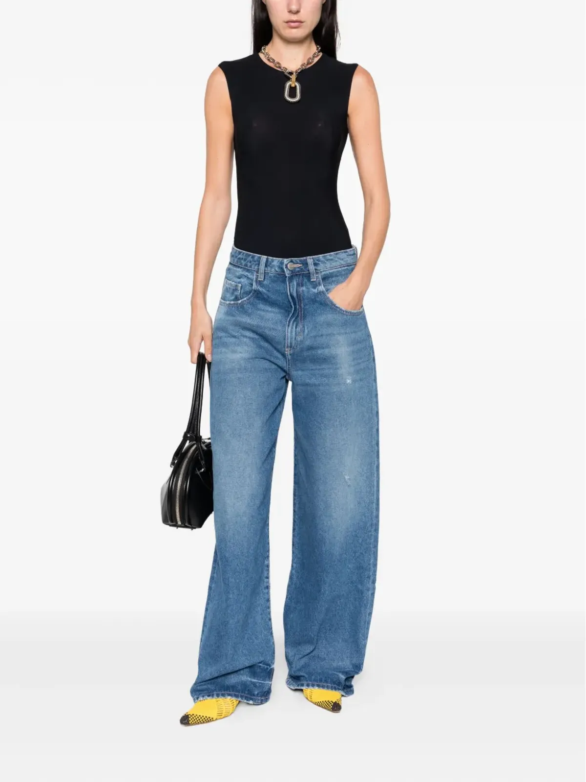 ICON DENIM ポピー ダメージ加工ジーンズ ブルー - 画像2