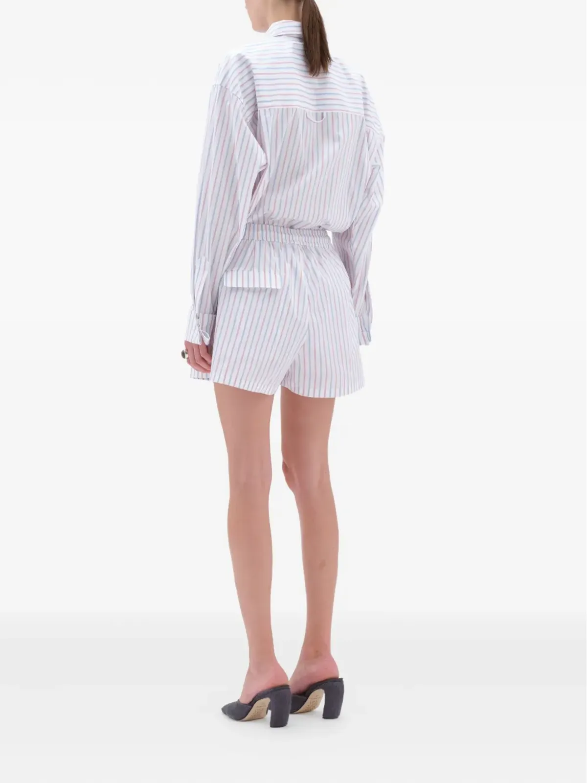 REMAIN ストライプ柄サイドポケットショーツ - White - 画像3