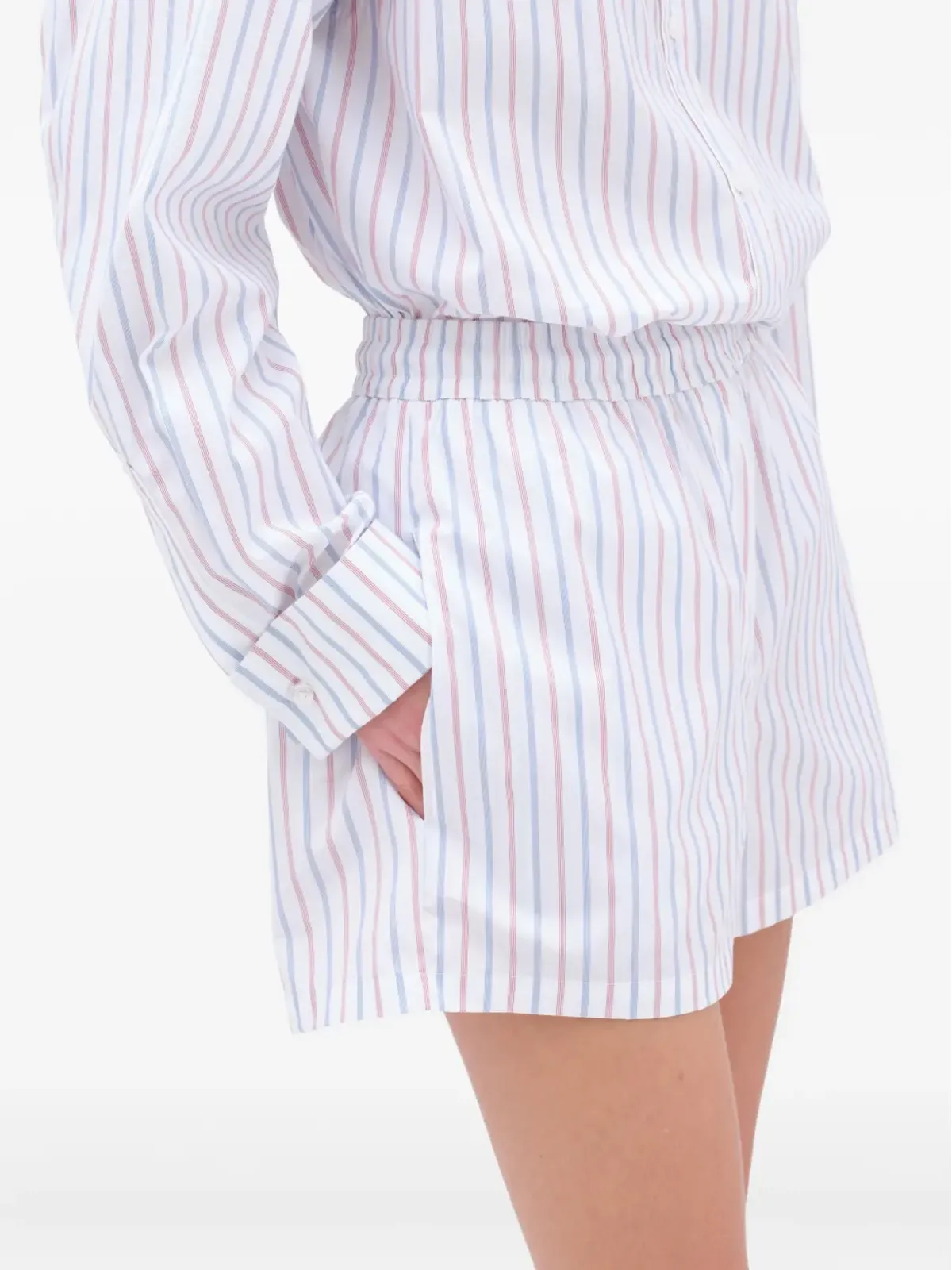REMAIN ストライプ柄サイドポケットショーツ - White - 画像4