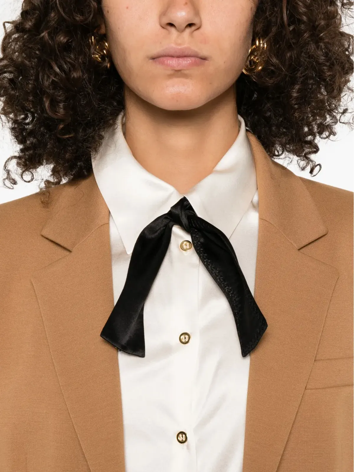 Elisabetta Franchi ボウディテール サテンシャツ - 画像5