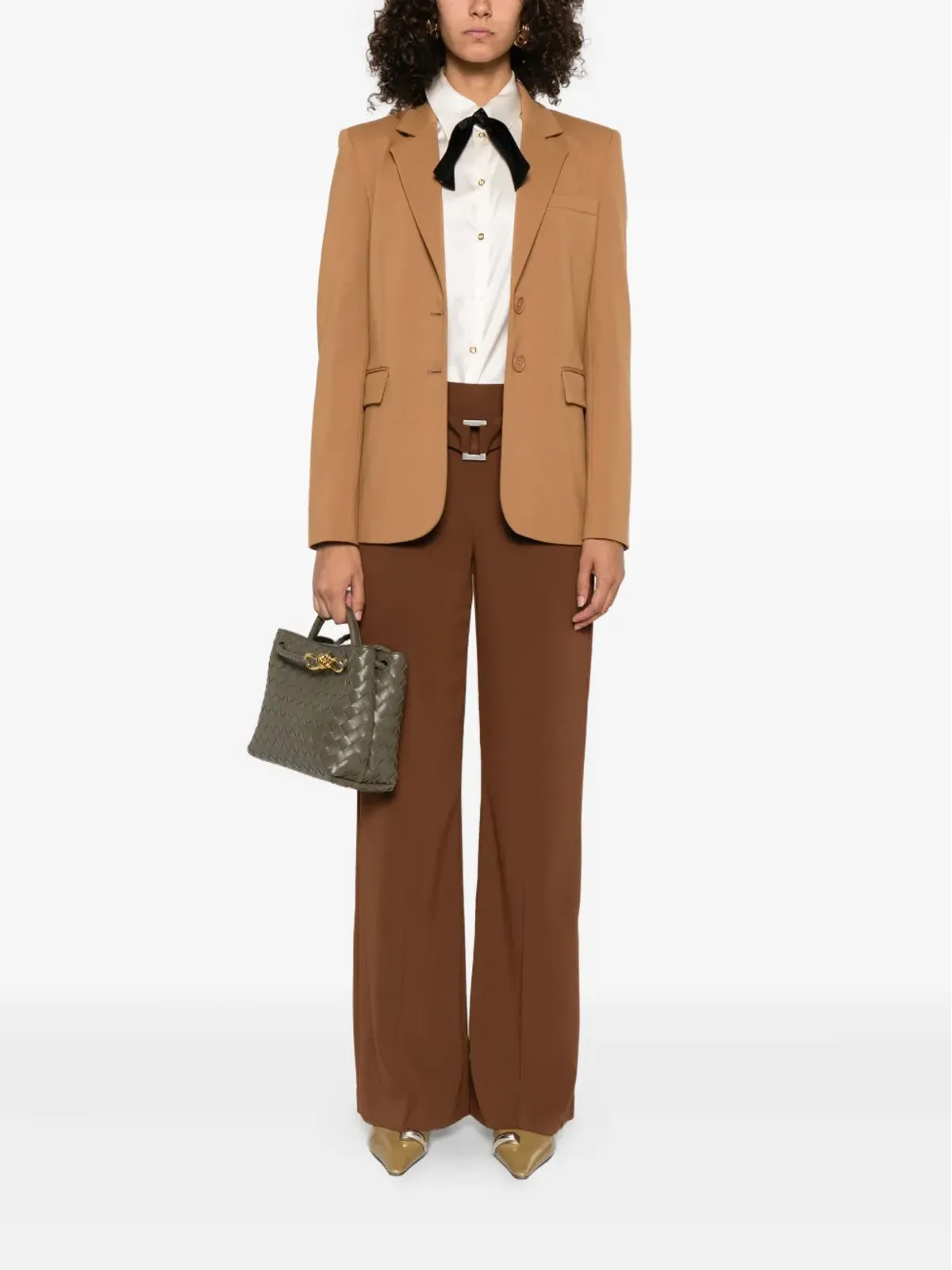 Elisabetta Franchi ボウディテール サテンシャツ - 画像2