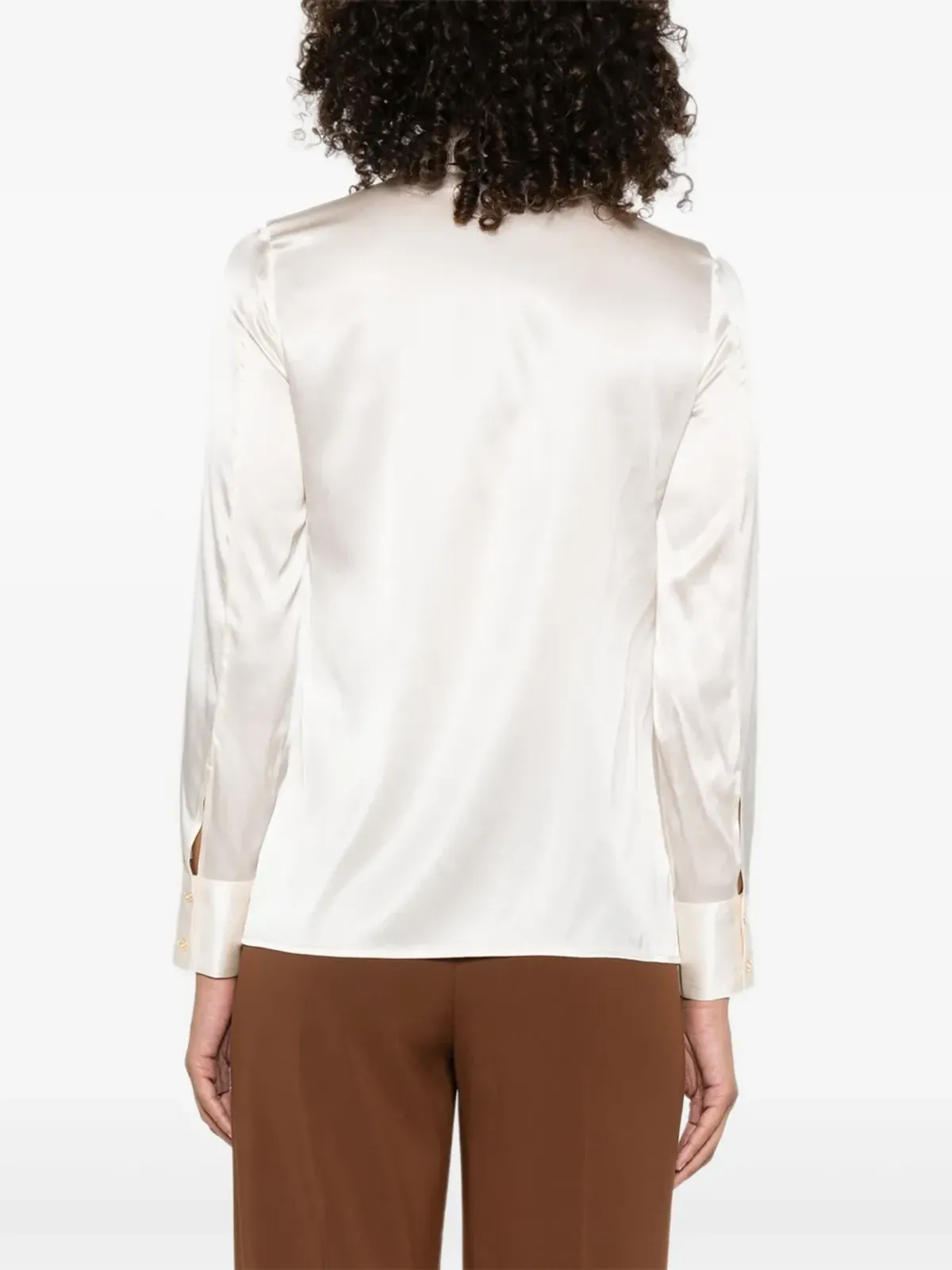Elisabetta Franchi ボウディテール サテンシャツ - 画像4