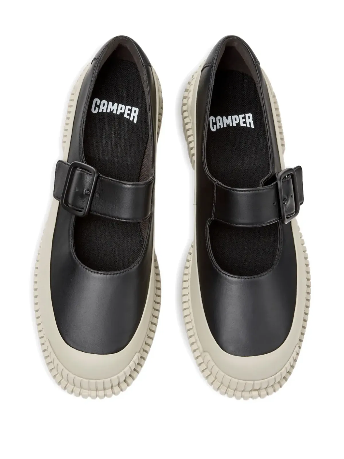 Camper Pix バックルレザー バレエフラット - ブラック - 画像3