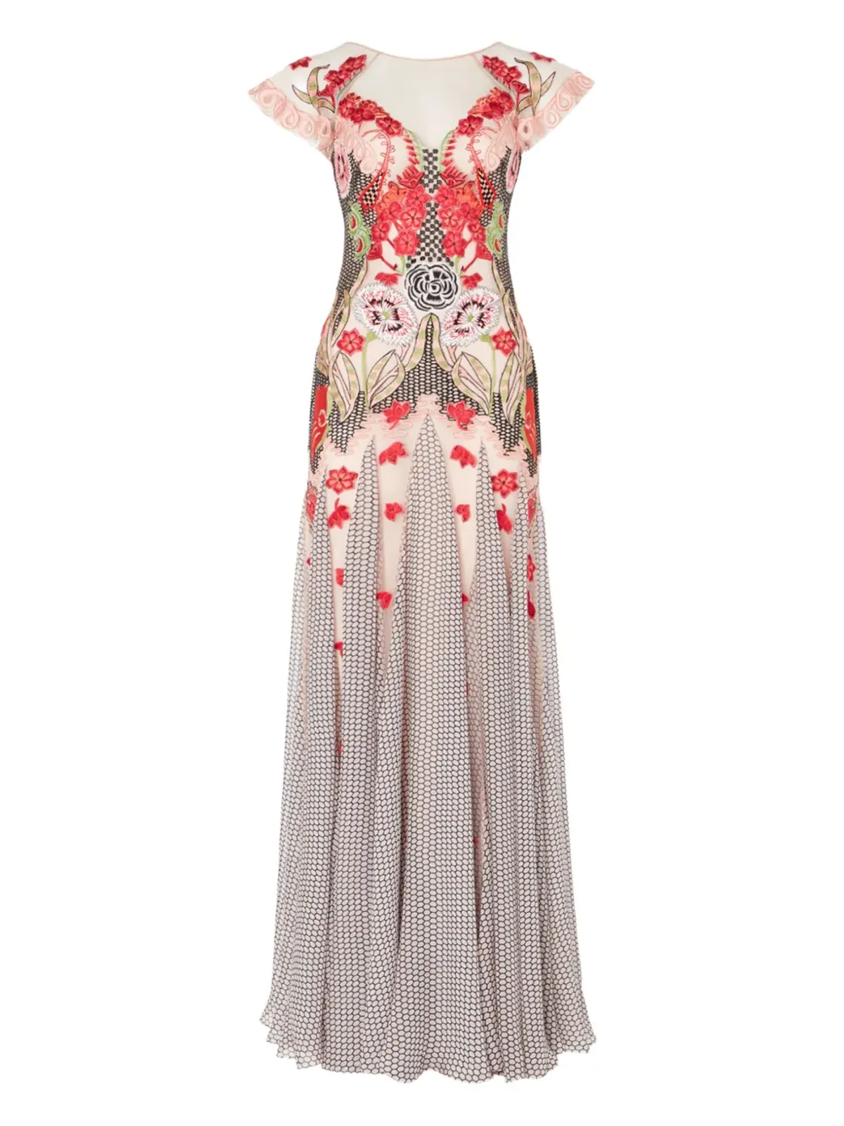 Temperley London Remi embroidered ruffle-trimmed maxi dress - BLUSH - 画像1