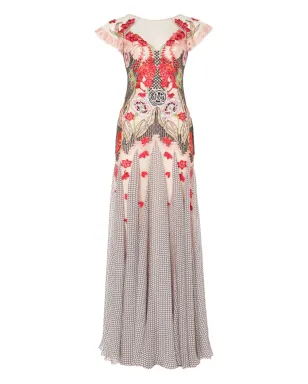 Temperley London Remi embroidered ruffle-trimmed maxi dress - BLUSH - サムネイル1