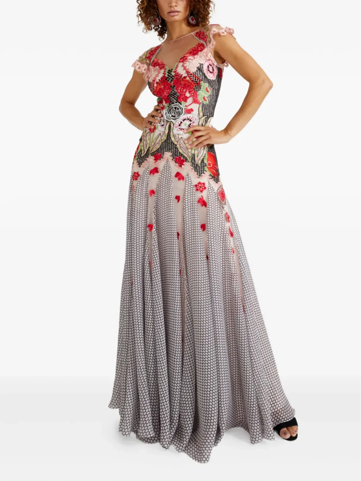 Temperley London Remi embroidered ruffle-trimmed maxi dress - BLUSH - 画像2