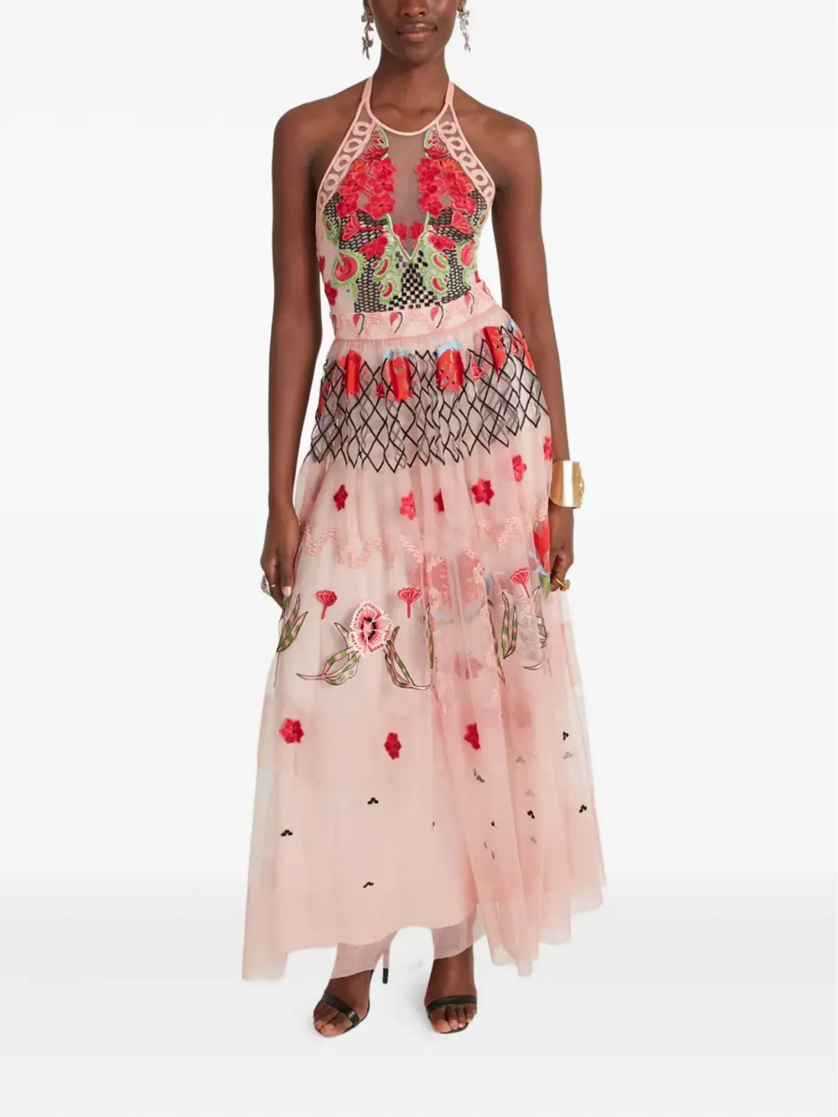 Temperley London Remi ホルターネック刺繍入りチュールマキシドレス - 画像2