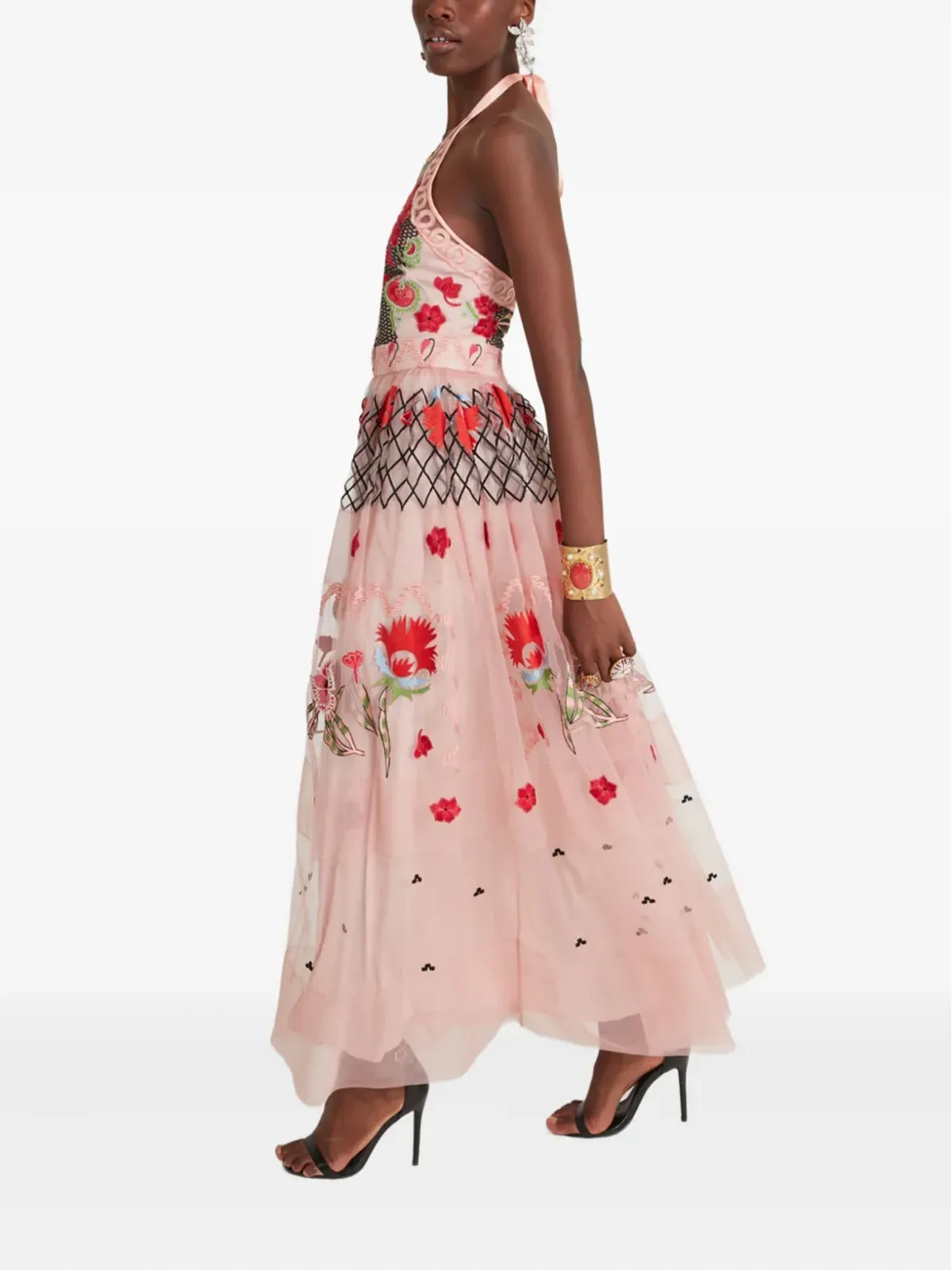 Temperley London Remi ホルターネック刺繍入りチュールマキシドレス - 画像3