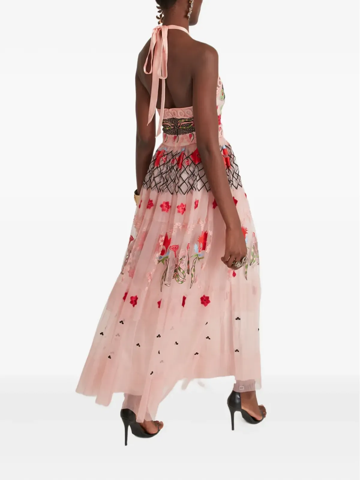 Temperley London Remi ホルターネック刺繍入りチュールマキシドレス - 画像4