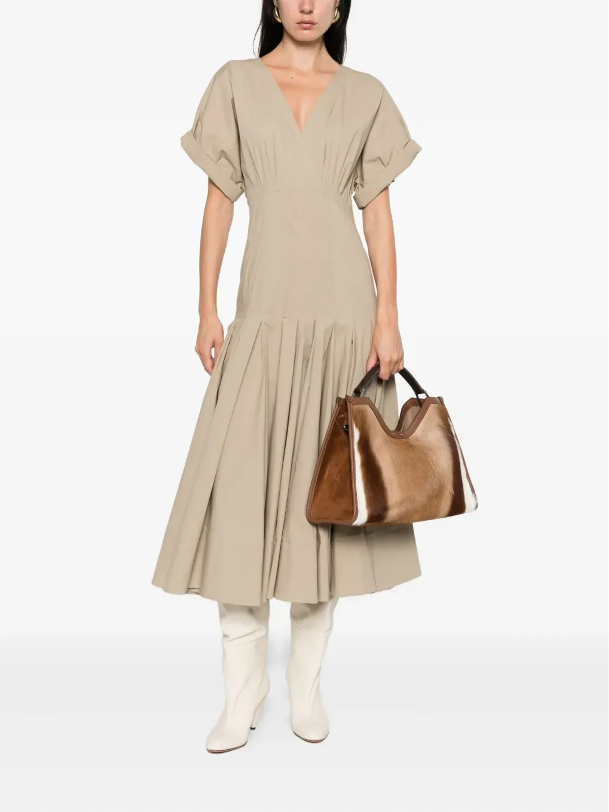 Proenza Schouler Vネックプリーツドレス - 画像2