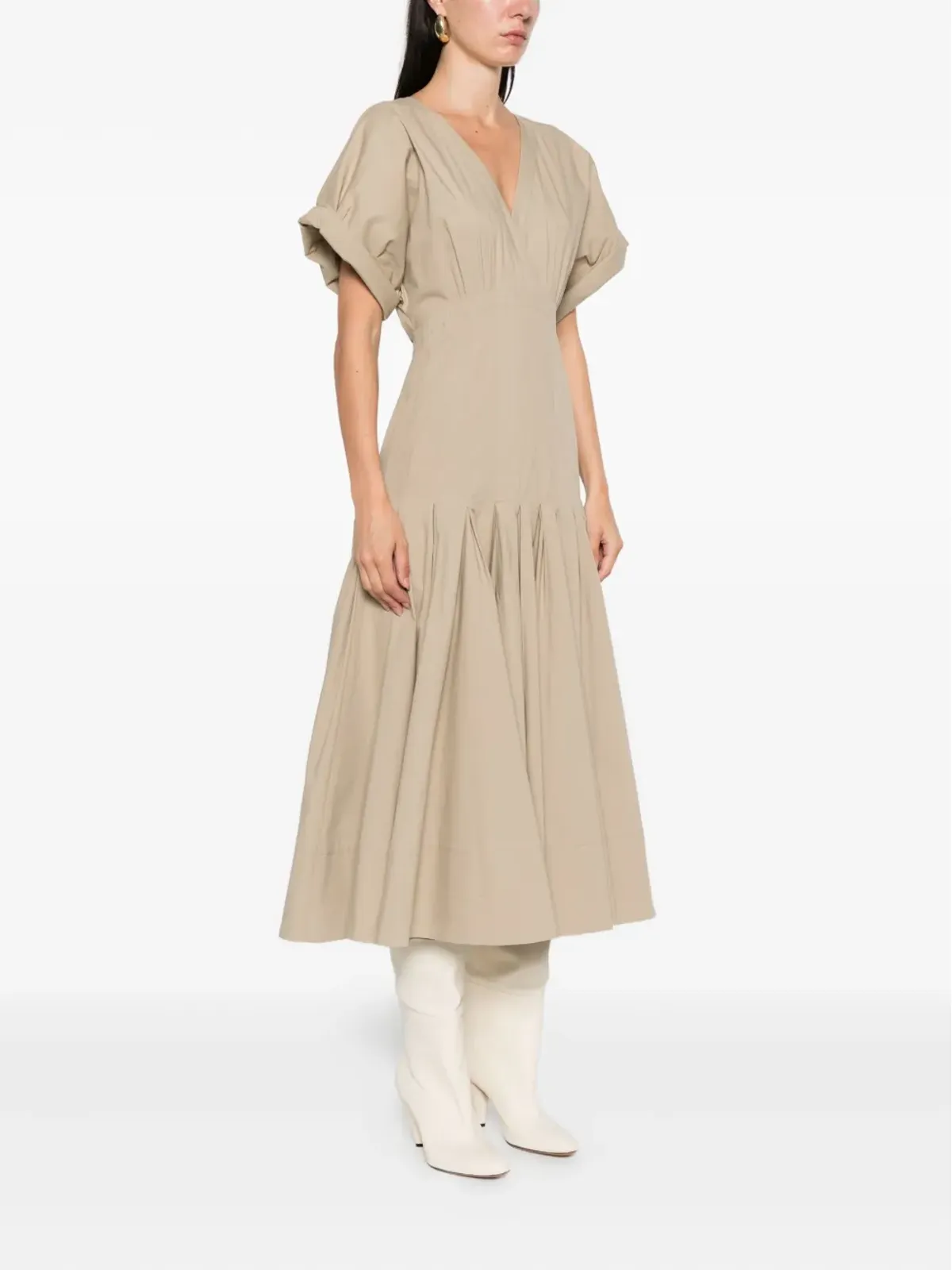 Proenza Schouler Vネックプリーツドレス - 画像3